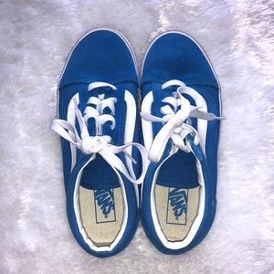 blue lace-up old school vans (WORN ONCE/NEW)